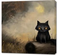 Obraz 90x90cm Czarny Kot