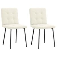 Krzesła stołowe, 2 szt., kremowe, obite aksamitem