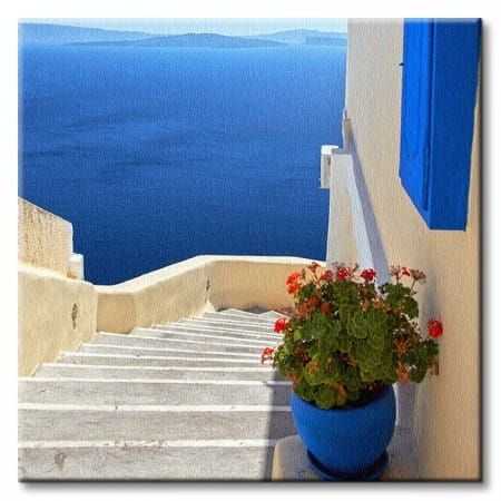 Grecja Santorini - Obraz na płótnie 40x40 cm na Arena.pl