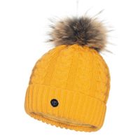 Czapka damska z naturalnym pomponem z lisa