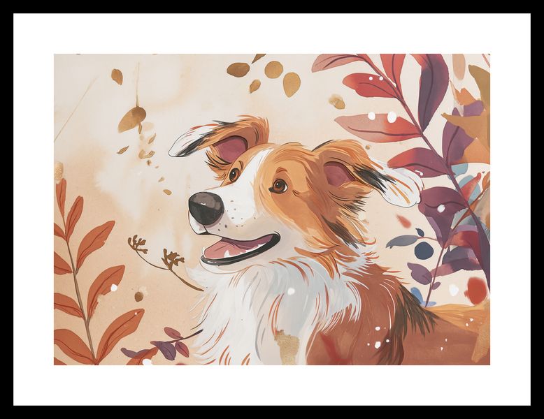 Plakat 35x25cm Collie Jesienną Porą zdjęcie 3