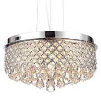 Glamour lampa wisząca Amapola okrągła z kryształkami chrom