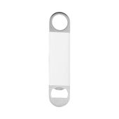 Otwieracz do butelek 4 x 17,7 cm ze stali i skóry do sublimacji - biały