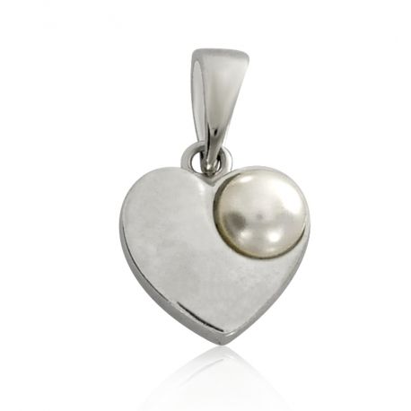 SREBRNY KOMPLET SERDUSZKA Z PERŁAMI SREBRO PRÓBY 925 na Arena.pl