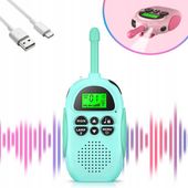 2 X ZESTAW WALKIE TALKIE DLA DZIECI KRÓTKOFALÓWKI DUŻY ZASIĘG 3KM BLUE+PINK