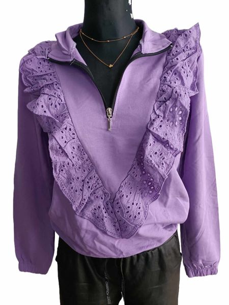 Bawełniana bluza z koronką zdjęcie 1