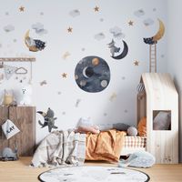 Naklejki Dziecięce KOSMOS Zwierzęta Chmury Gwiazdy ZESTAW 60cm x 30cm