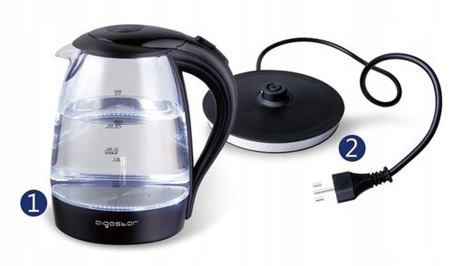 Czajnik elektryczny Aigostar Adam 2200 W 1,7 l czarny na Arena.pl