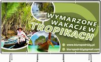 BANER REKLAMOWY 300x150cm dużo wzorów projekt w cenie WYMARZONE WAKACJE