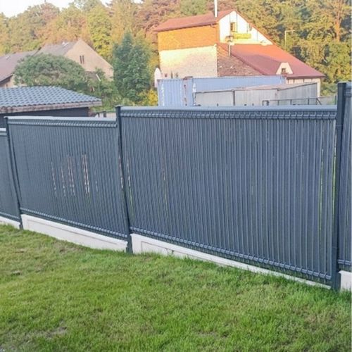 GRAFITOWA OSŁONA NA PŁOT LISTWY NA OGRODZENIE PANELE LAMELE 122X250CM na Arena.pl