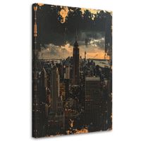 Obraz do salonu biura, Nowy Jork Skyline miasto w stylu retro