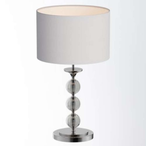 Stołowa lampka z abażurem REA RLT93163-1W szklana biała srebrna na Arena.pl