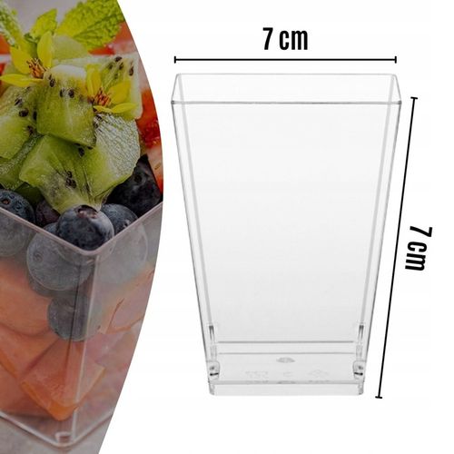 KUBEK PUCHARKI NA PRZEKĄSKI DESERY 200ML 50SZT POJEMNIK NA DESER KWADRATOWY na Arena.pl