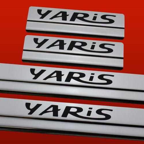 Listwa progowa TOYOTA YARIS MK3 Stal nierdzewna 304 połysk z czarnymi liter na Arena.pl