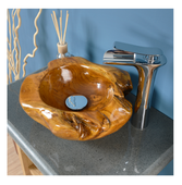 Umywalka tekowa drewniana 30 cm brązowa do łazienki