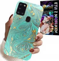 ETUI DO SAMSUNG GALAXY A21s - MARMURKOWE WZORY + SZKŁO HARTOWANE