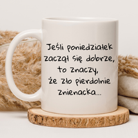 CHAMSKI KUBEK BEZ CENZURY | ŚMIESZNY PREZENT | DO PRACY BIURA DOMU | 330 ml