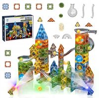 TOR KULKOWY KLOCKI MAGNETYCZNE Świecące KONSTRUKCYJNE 174 el duży zestaw