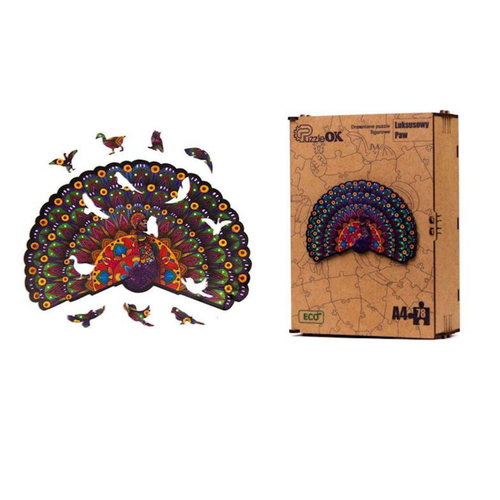 Puzzle Drewniane Eko 78 Luksusowy Paw A4 Puza4-01735 na Arena.pl