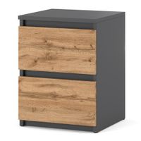 Szafka Nocna Drewniana Do Sypialni Loft 40cm Stolik Nocny Szary Dąb Wotan