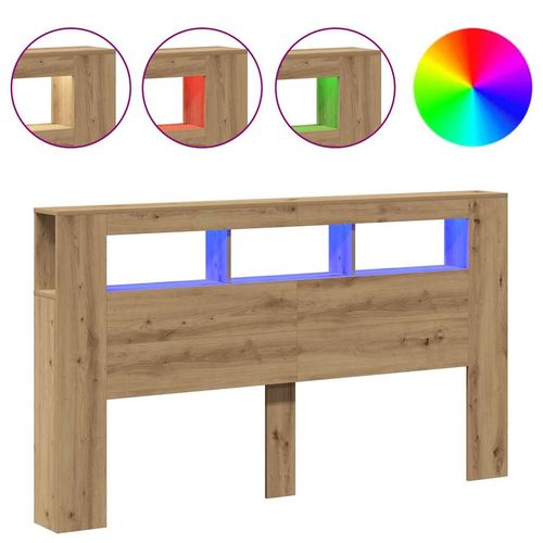 Wezgłowie łóżka z LED, dąb artisan, 180x18,5x103,5 cm na Arena.pl