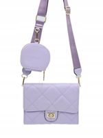 Victoria J. - torebka listonoszka portfelik pikowana fioletowy VJ-952