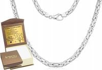 Łańcuszek Srebrny Męski Splot Królewski Pełny Diamentowany pr 925