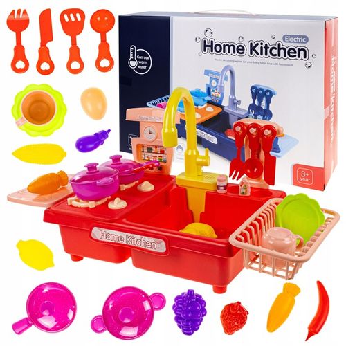 KUCHNIA ZLEW Z WODĄ DLA DZIECI KRAN NA BATERIE PALNIKI AKCESORIA WARZYWA na Arena.pl