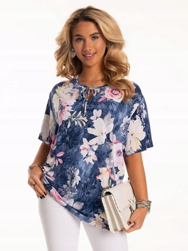 Elegancka Elastyczna Luźna BLUZKA PLUS SIZE Piękny Wzór na Arena.pl