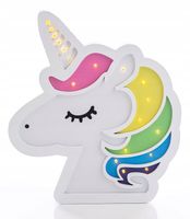 LAMPKA NOCNA HAPPY HIPPO BIAŁA JEDNOROŻEC DREWNIANA LED ŚWIECI DIODY