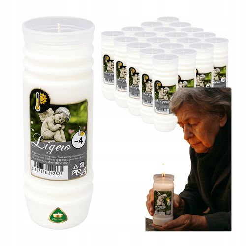 Wkłady do Zniczy Rewelacyjne na Upały Parafinowe 4 dni x20 Czyste Wypalanie na Arena.pl