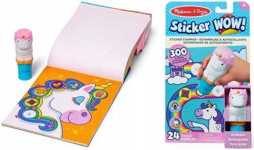 Sticker WOW Stempelki naklejkami jednorożec zestaw 300szt naklejek książka na Arena.pl