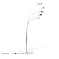 Lampa podłogowa regulowana metalowa srebrna FLINDERS