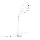 Lampa podłogowa regulowana metalowa srebrna FLINDERS
