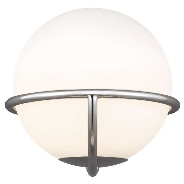 Kinkiet LAMPA ścienna Apollo FE-APOLLO1-PN Elstead FEISS metalowa OPRAWA szklana kula ball condi nikiel biała zdjęcie 2