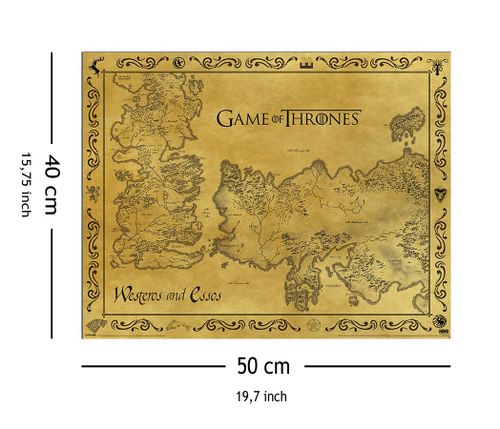 Gra o Tron Mapa Westeros i Essos - plakat 50x40 cm na Arena.pl