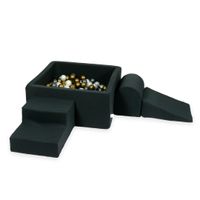 Piankowy plac zabaw z basenem kwadratowym 90x90x40 grafitowy + 400 piłek (stare złoto, metaliczny grafit, perła)