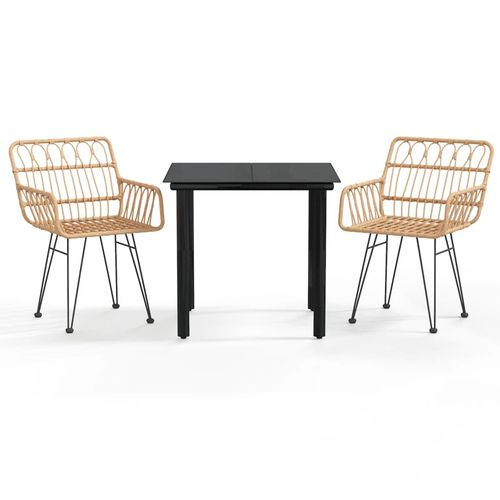 3-częściowy zestaw mebli ogrodowych, polirattan na Arena.pl