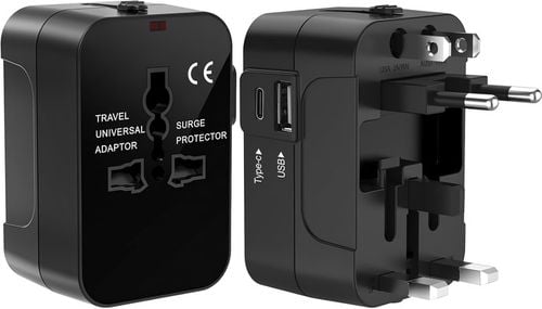 PRZEJŚCIÓWKA ADAPTER GNIAZDKA PODRÓŻNY USA UK CAŁY ŚWIAT USB C PD na Arena.pl