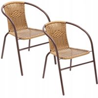 2 x KRZESŁO OGRODOWE balkonowe na balkon taras TECHNORATTAN fotel BISTRO