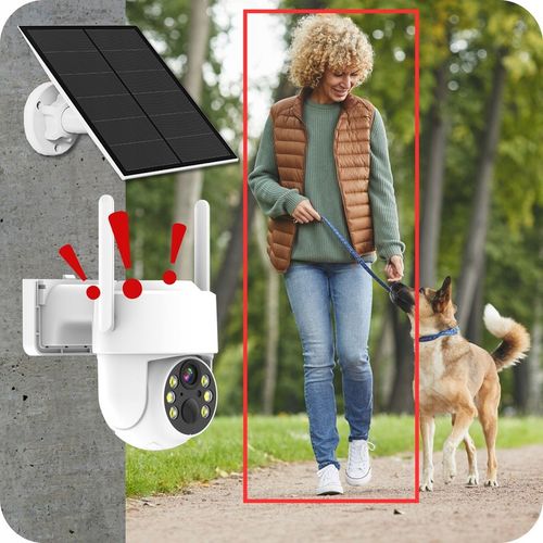 SOLARNA KAMERA WIFI 4MPX SMART ZEWNĘTRZNA OBROTOWA IP BEZPRZEWODOWA ALARM na Arena.pl