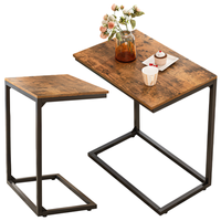 STOLIK KAWOWY INDUSTRIALNY LOFT DREWNIANY ŁAWA BRĄZ RETRO NA LAPTOPA