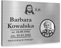 TABLICZKA NAGROBNA NAGROBKOWA ze zdjęciem ALUMINIOWA DIBOND UV 30x20