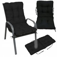 Pikowana PODUSZKA wodoodporna ogrodowa LEŻAK KRZESŁO FOTEL 48x48x48 czarna