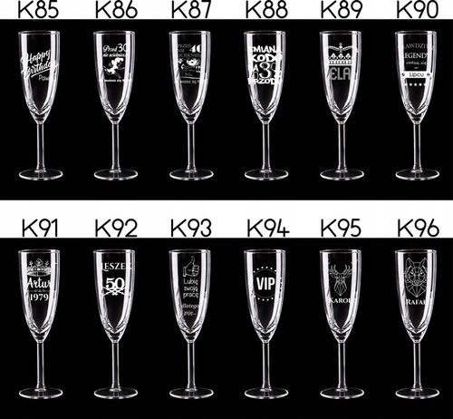 KIELISZKI DO SZAMPANA Z GRAWEREM ŚLUB PREZENT 2szt na Arena.pl