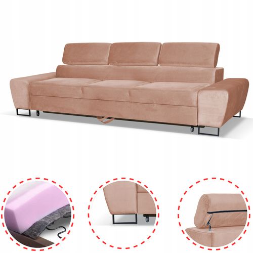 Zestaw mebli wypoczynkowych salonu Bosso Sofa 3os fotele beż na Arena.pl