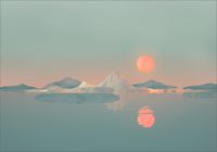 FOTOTAPETA widok arktyka góry we mgle 3D 200x130