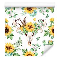 Tapeta do salonu słoneczniki rośliny w stylu boho