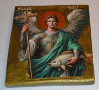 Ikona Święty Rafał patron aptekarzy chorych lekarzy podróżujących policji