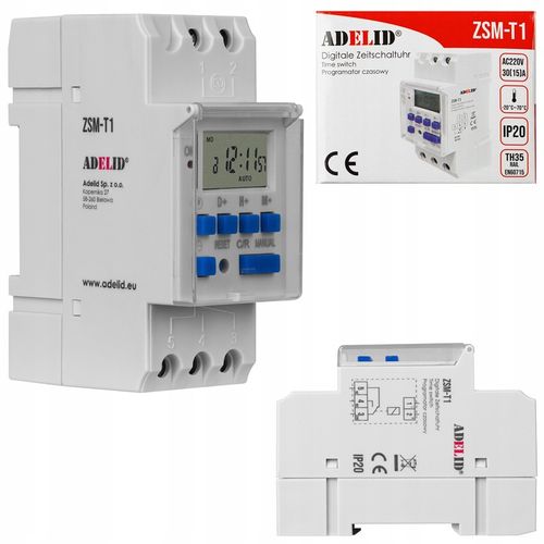 Timer programator czasowy tygodniowy na szynę TH35 na Arena.pl